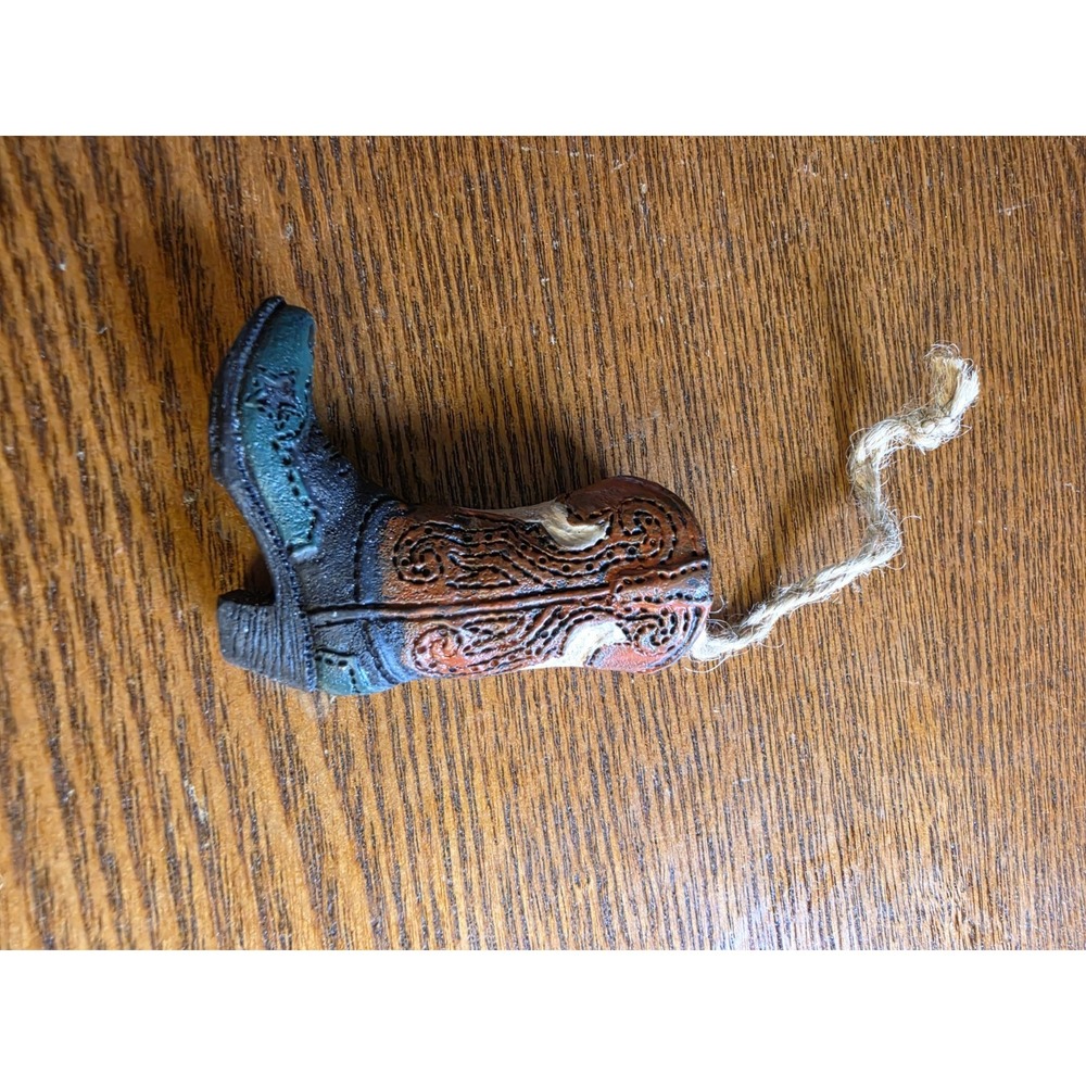 Christmas Shoppe Resin Cowboy Boots Tree Ornament
